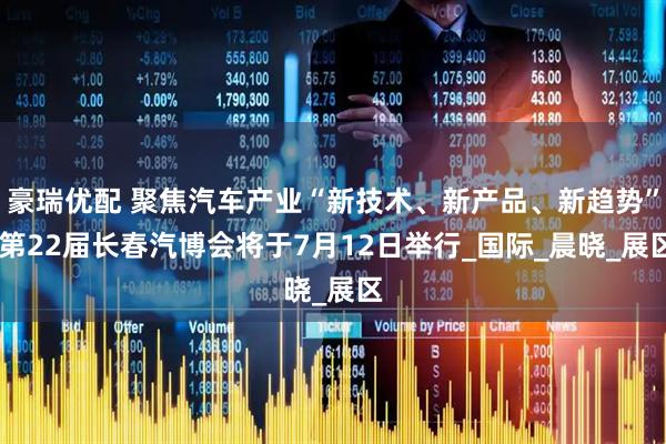 豪瑞优配 聚焦汽车产业“新技术、新产品、新趋势” 第22届长春汽博会将于7月12日举行_国际_晨晓_展区